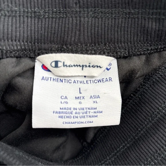 Champion Black Velour Women’s Jogger Sweatpants Large NWT Logo Athleisure - Picture 7 of 8